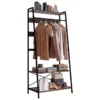 Chic Heavy-Duty Metal Clothes Rack with Shelves and Hooks