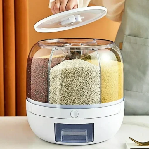 6-Grid Rotating Rice and Dry Food Dispenser - Image 2
