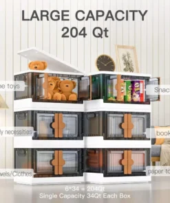 6 Pack Storage Bins with Lids and Wheels