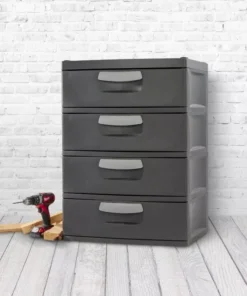 Durable 4-Drawer Storage Organizer for Home and Garage