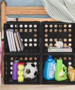 Black Plastic File Crates for Storage & Organization