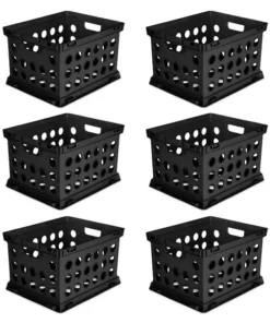 Black Plastic File Crates for Storage & Organization