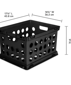 Black Plastic File Crates for Storage & Organization