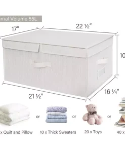 55L Large Storage Bin with Double-Open Lid & Divider