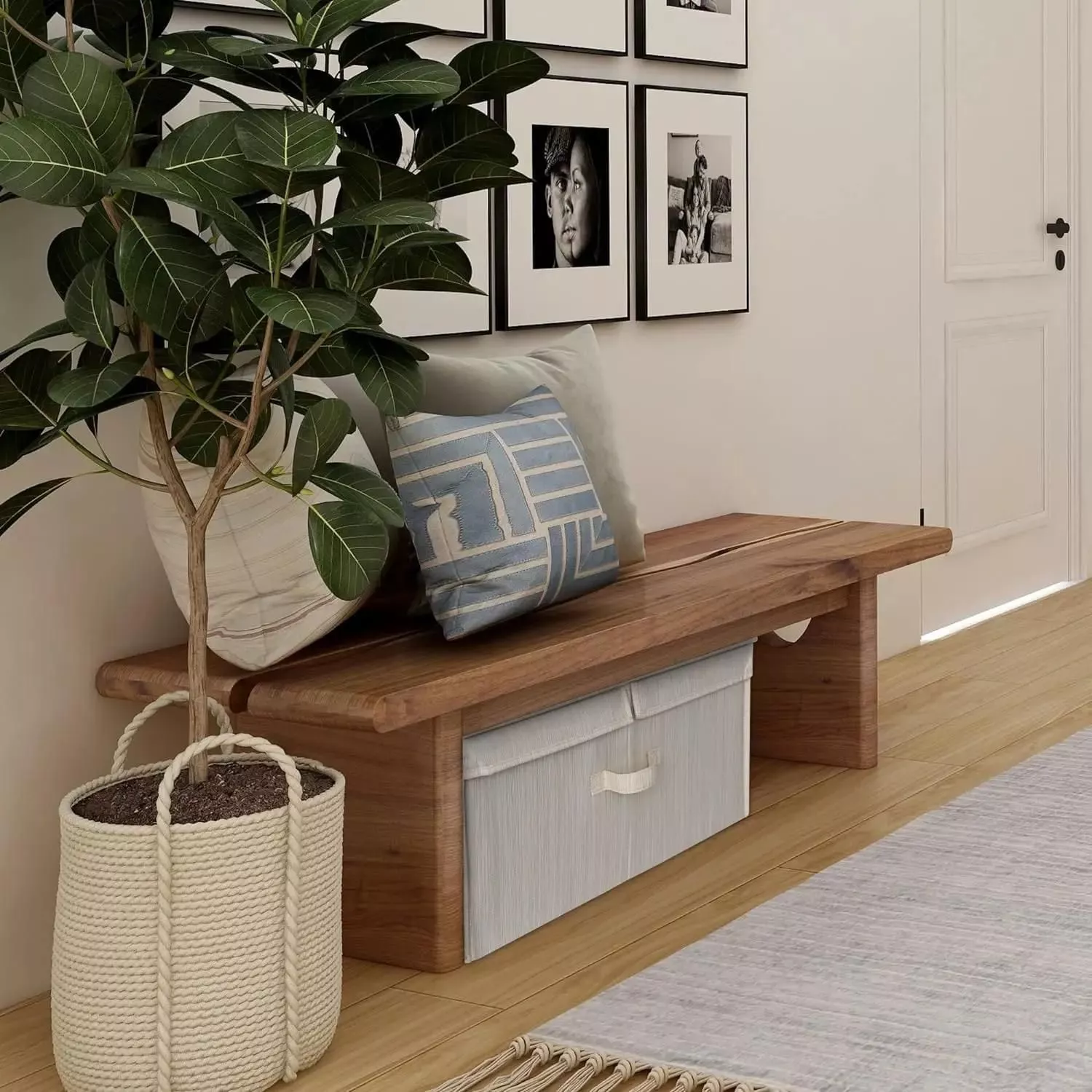 55L Large Storage Bin with Double-Open Lid & Divider