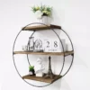 Rustic Wood Geometric Floating Shelves