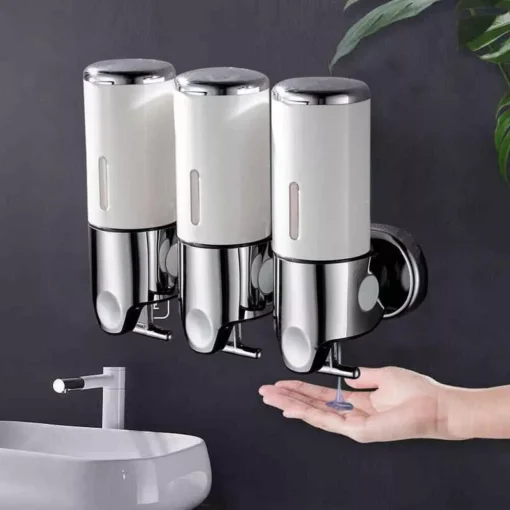 3-Chamber Wall Mounted Shower Dispenser