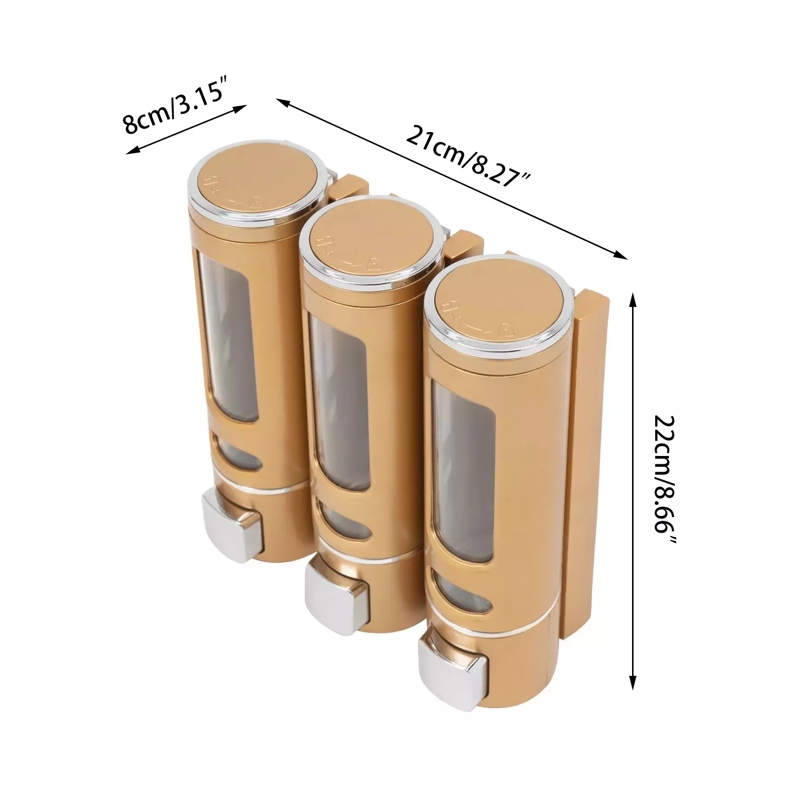 Elegant 3-in-1 Wall-Mounted Soap and Shampoo Dispenser