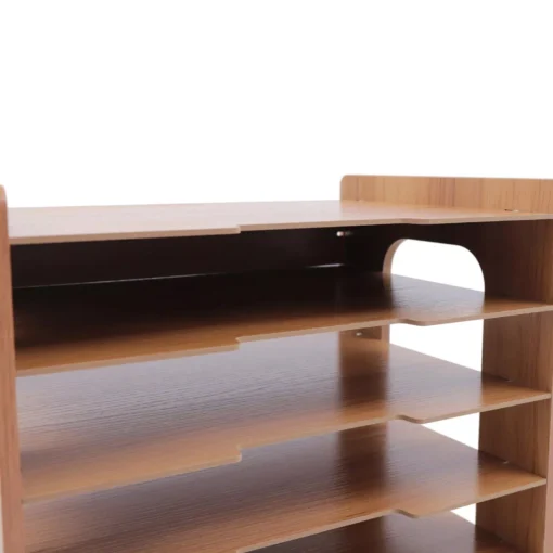 Wood Office Paper Organizer – 7Tier Widen Desktop File Holder - Image 4