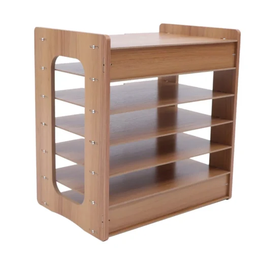 Wood Office Paper Organizer – 7Tier Widen Desktop File Holder - Image 3