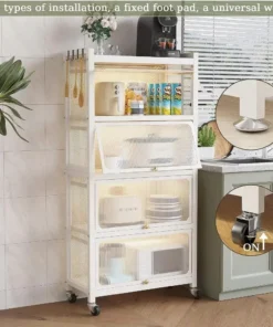 5-Tier Pantry Storage Cabinet with Clamshell Door