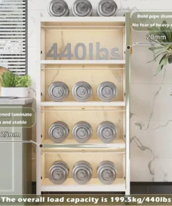 5-Tier Pantry Storage Cabinet with Clamshell Door