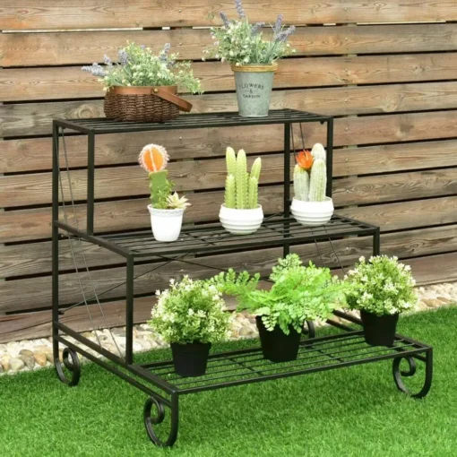 3 Tier Outdoor Metal Plant Stand - Image 7