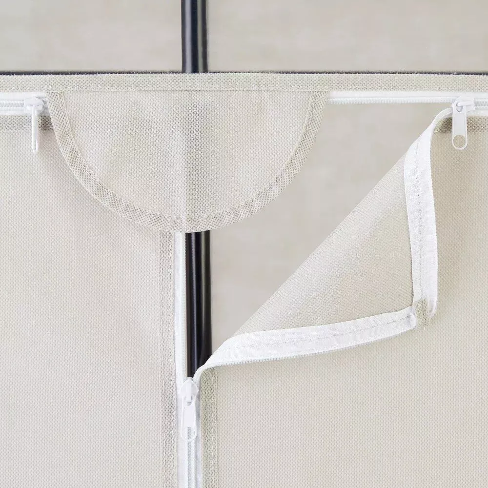 Extra Wide Single Tier Steel Tube & Fabric Clothes Closet