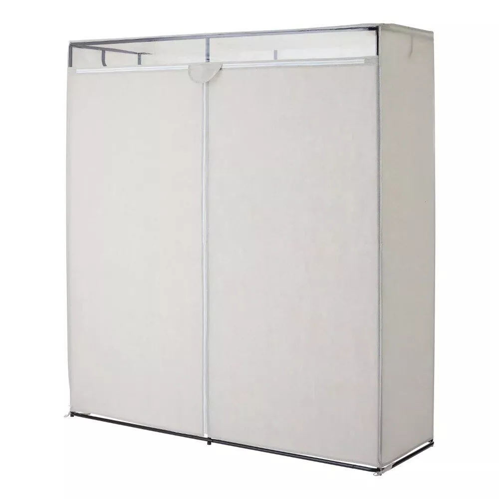 Extra Wide Single Tier Steel Tube & Fabric Clothes Closet