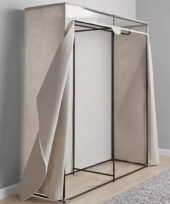 Extra Wide Single Tier Steel Tube & Fabric Clothes Closet