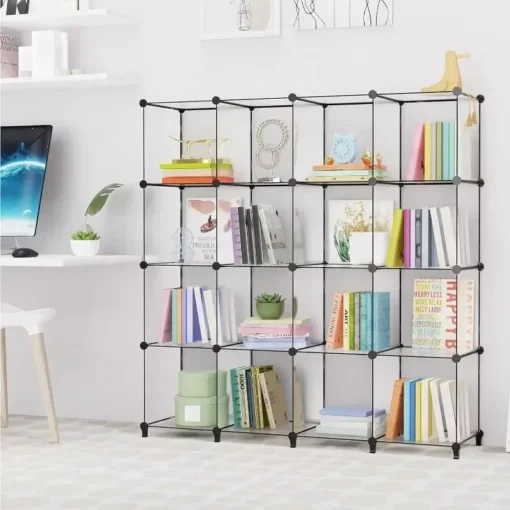Cube Storage Organizer 16-Cube Bookshelf with Metal Hammer - Image 7