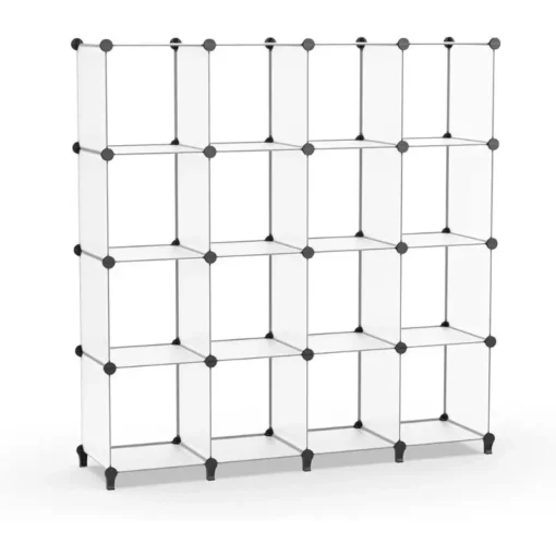 Cube Storage Organizer 16-Cube Bookshelf with Metal Hammer - Image 2