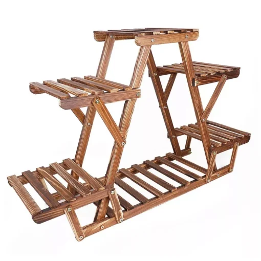 6 Tiered Wood Plant Stand - Image 2