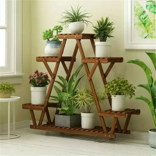 6 Tiered Wood Plant Stand - Image 5