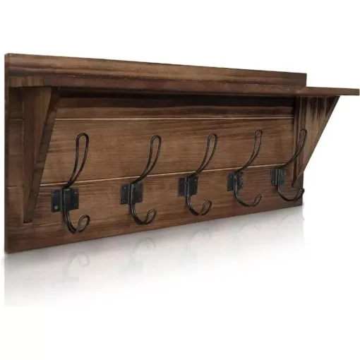24″ Wall Mounted Coat Rack Shelf - Image 2