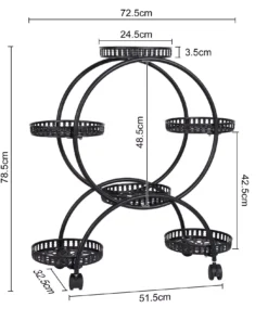 Multi-Layer Metal Plant Stand with Wheels