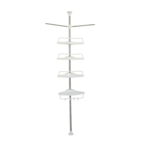 Adjustable 4-Tier Corner Shower Caddy with Rust-Proof Tension Pole - Image 6