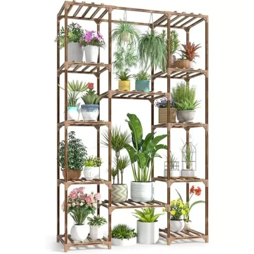 Eco-Friendly Tall Wood Plant Stand - Image 6