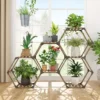 Hexagonal Plant Stand: 7-Tier Wooden Shelf for Stylish Plant Display