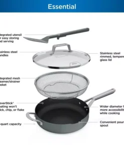 Sea Salt Grey NeverStick PossiblePan 4-Quart