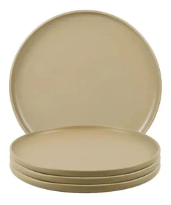 Brown Stoneware 12-Piece Dinnerware Set