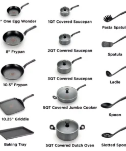 20-Piece Deluxe Nonstick Cookware Set