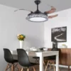 Luxurious 42″ LED Chandelier Ceiling Fan with Retractable Blades and Remote Control