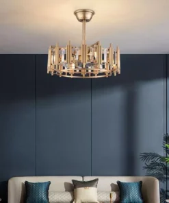 20″ Round Ceiling Fan with LED Light and Remote