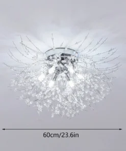 Elegant Gold/Silver Crystal LED Ceiling Light