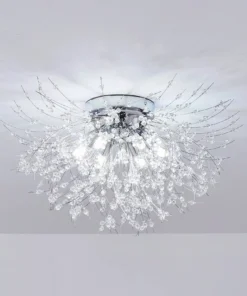 Elegant Gold/Silver Crystal LED Ceiling Light