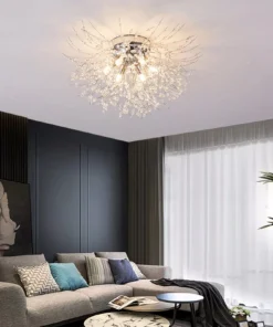 Elegant Gold/Silver Crystal LED Ceiling Light