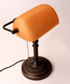 Retro Vintage Matted Orange Glass Table Lamp