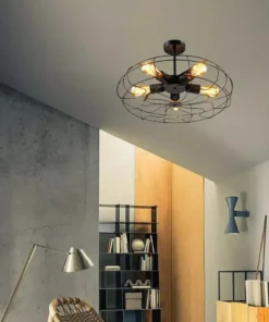 Retro Iron Cage Chandelier