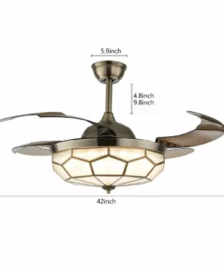 42″ LED Tiffany-Style Retractable Blade Ceiling Fan & Chandelier