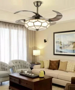 42″ LED Tiffany-Style Retractable Blade Ceiling Fan & Chandelier