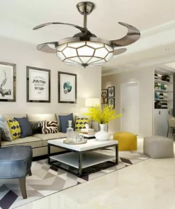 42″ LED Tiffany-Style Retractable Blade Ceiling Fan & Chandelier