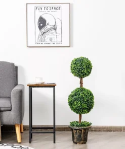 Elegant 36″ Double Ball Topiary Artificial Tree for Indoor & Outdoor Decor