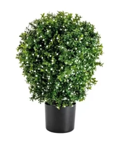 Set of 2 UV Resistant Artificial Boxwood Topiary Ball Trees