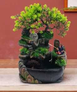 Resin Tabletop Fountain with LED Lights