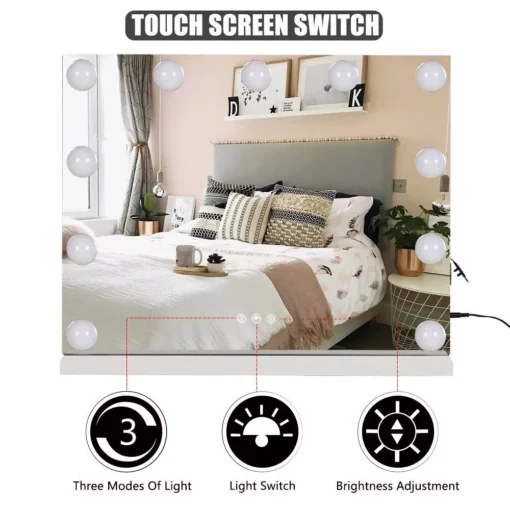 Hollywood LED Touch Screen Vanity Mirror with 13 Bulbs - Image 7