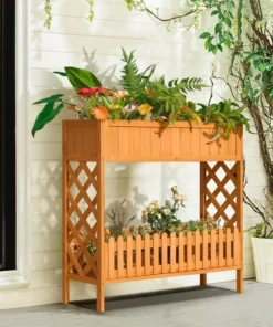 Elevated 2-Tier Wooden Garden Bed