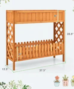 Elevated 2-Tier Wooden Garden Bed