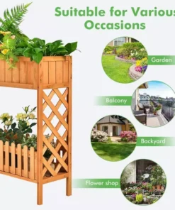 Elevated 2-Tier Wooden Garden Bed