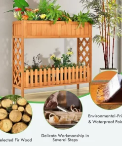 Elevated 2-Tier Wooden Garden Bed